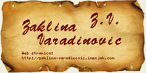 Žaklina Varadinović vizit kartica